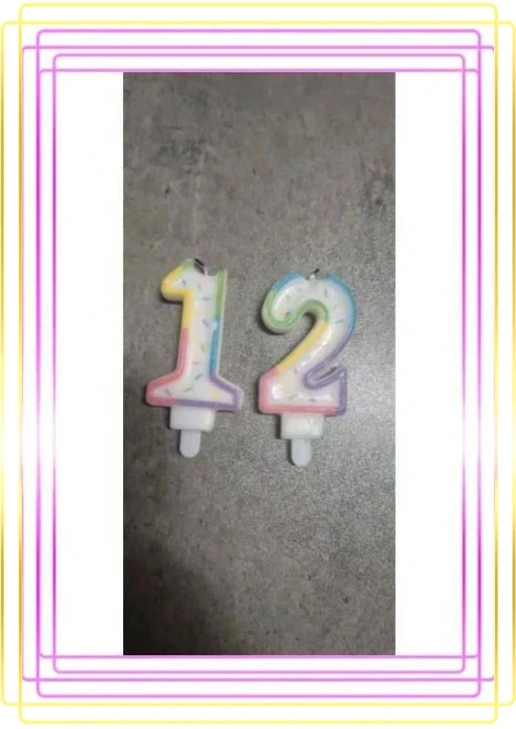 Bougies anniversaire 1 et 2 multicolor